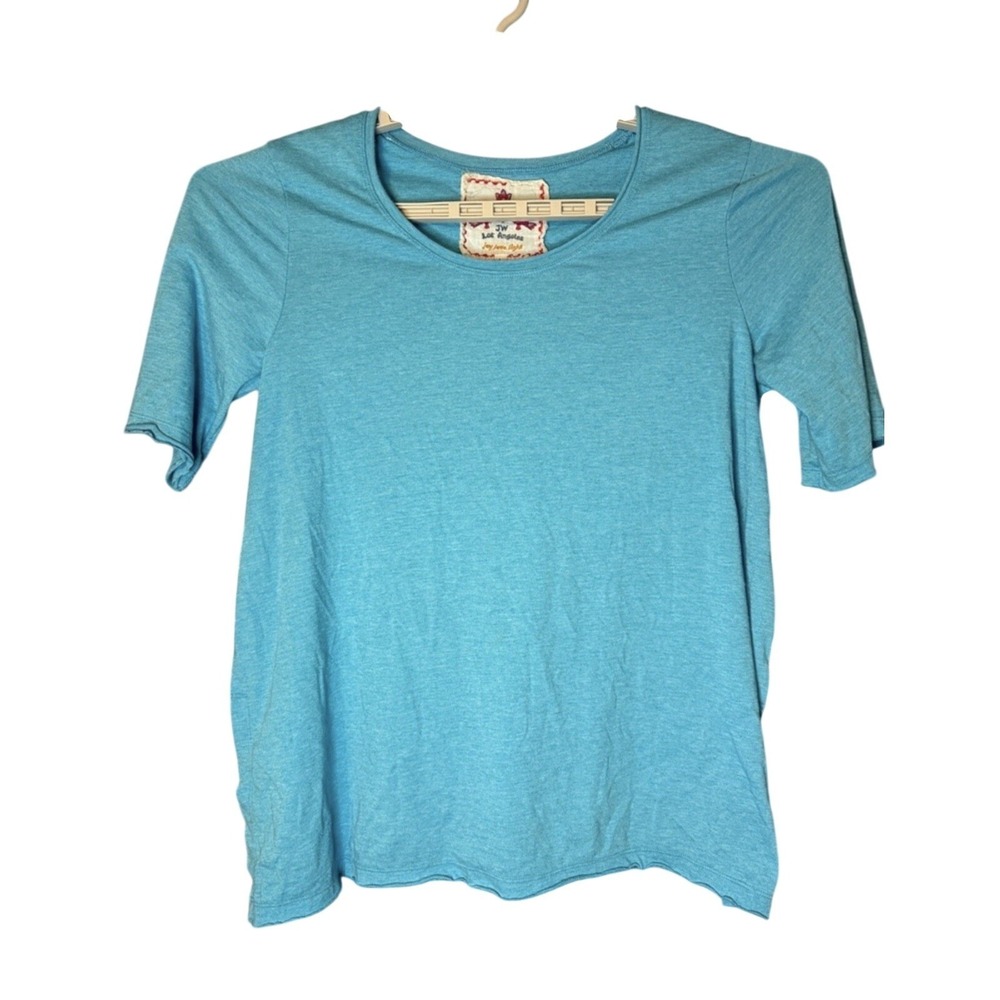 Johnny Was JW Los Angeles Knit Sheer Back Top L Floral Summer Festival Boho